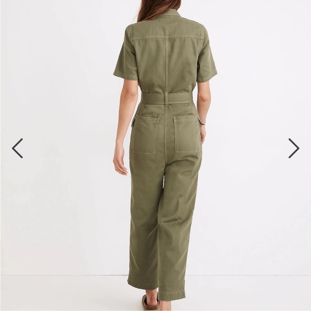 Madewell Tie-Waist Military Jumpsuit Sz XL garden girls boho distressed - Picture 5 of 5
